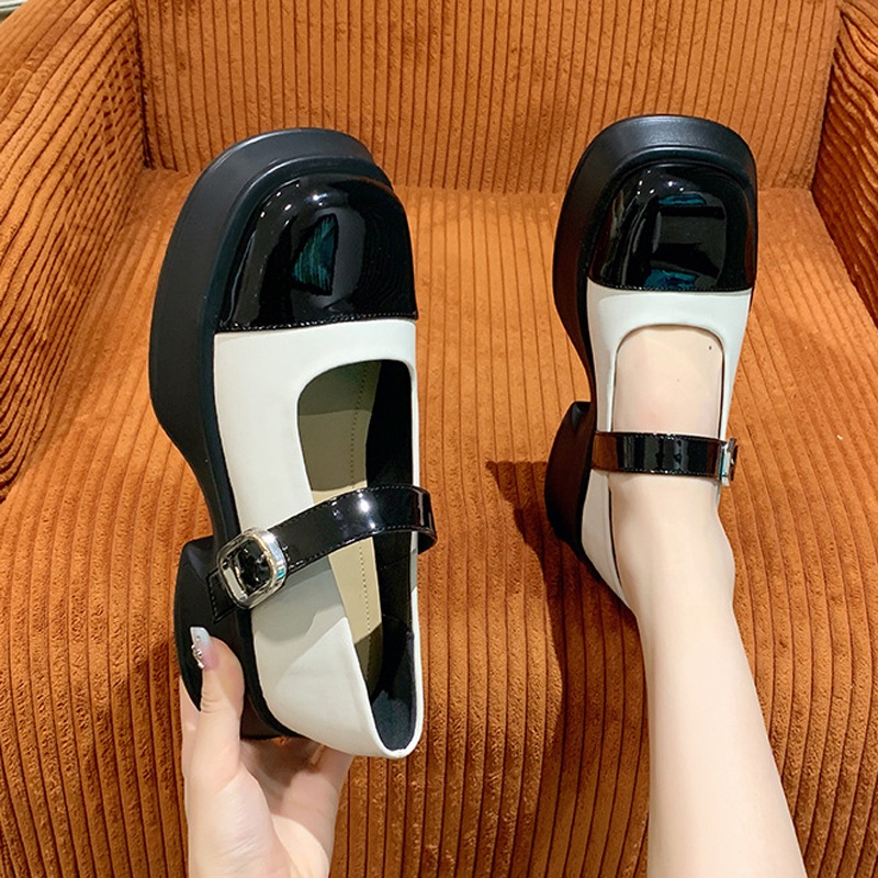 Giày Da Đế Xuồng Hở Ngón Cỡ Lớn Thời Trang Cho Nữ