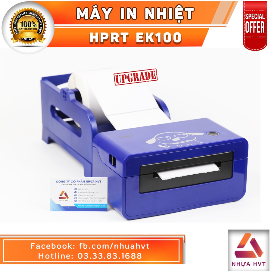 [RẺ NHẤT SHOPEE] Máy in nhiệt chuyên dụng in đơn hàng Online HPRT EK100 – Xanh