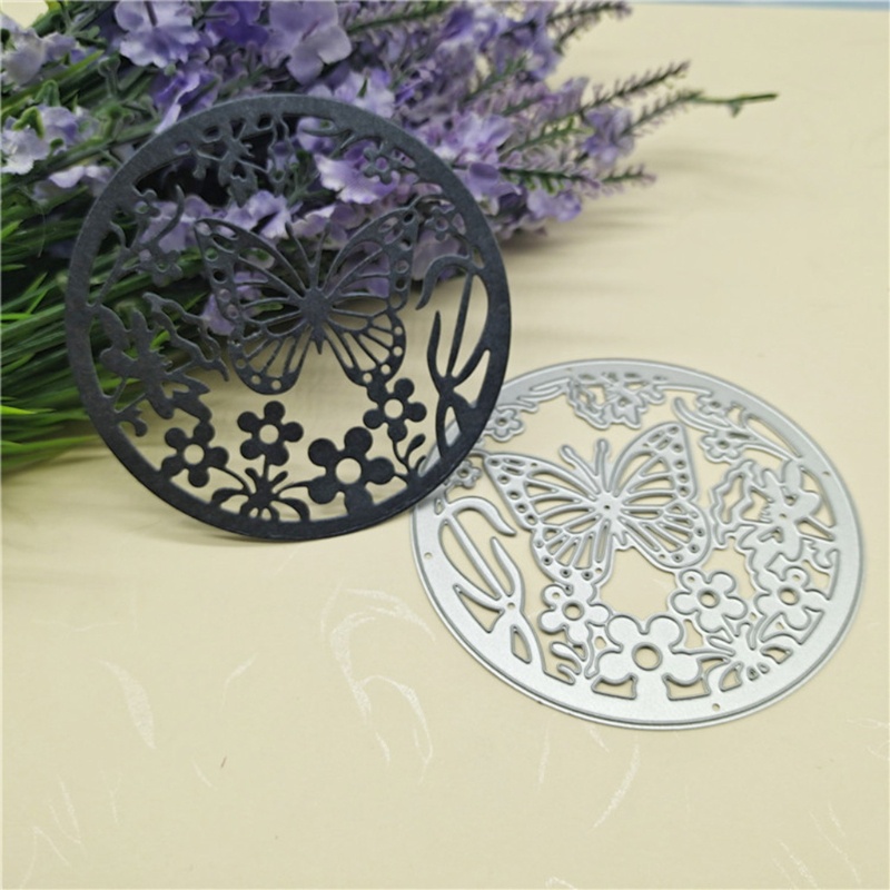 Tấm khuôn cắt dập nổi DIY tạo kiểu hoa bướm bằng kim loại cho làm sổ lưu niệm album thiệp