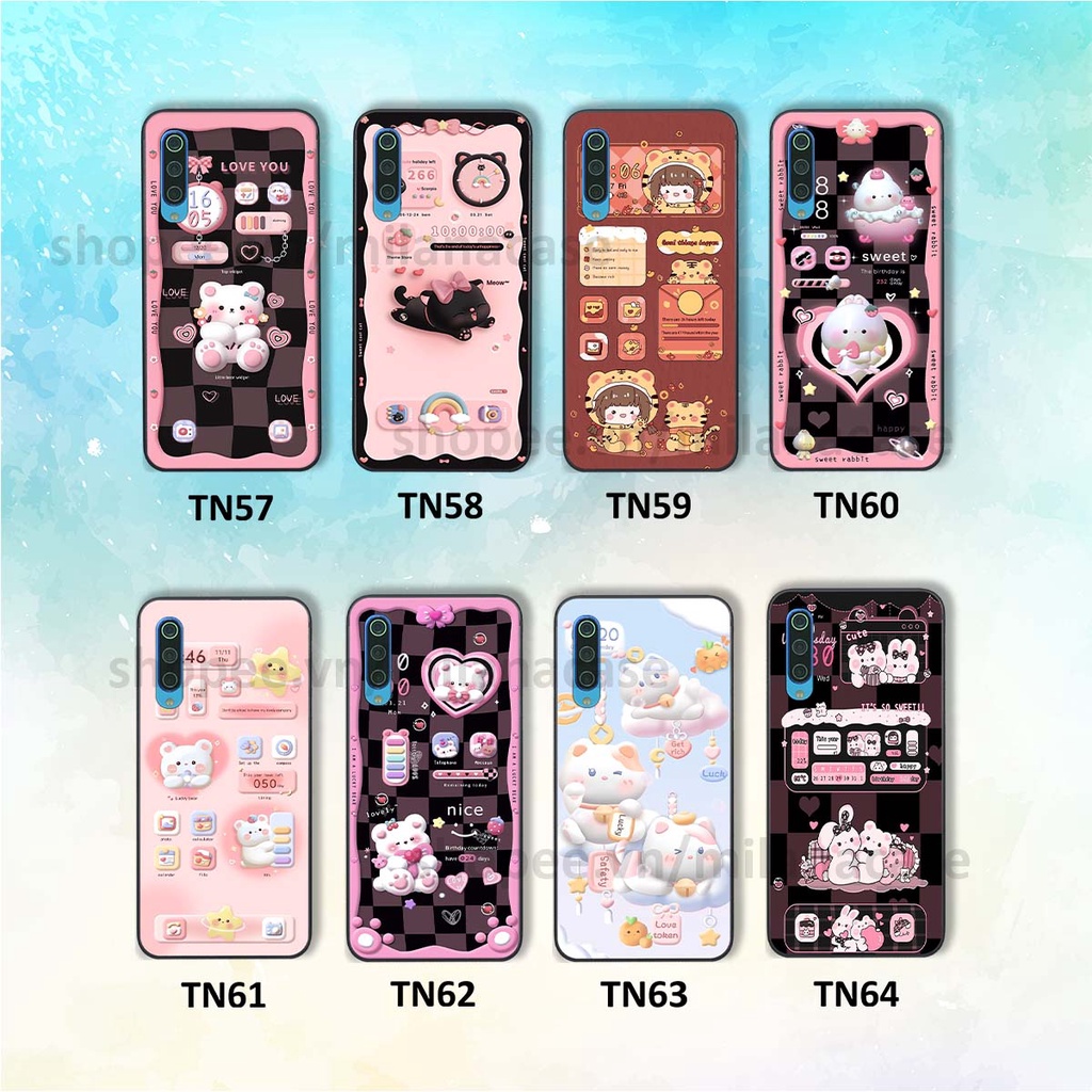 Ốp Xiaomi Mi 9 SE hình đồng hồ icon gấu mèo cute cực dễ thương ngộ nghĩnh