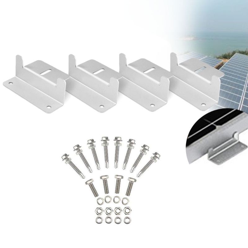 Bộ 4 Khung Chữ Z Bằng Hợp Kim Nhôm Gắn Bảng Điều Khiển Năng Lượng Mặt Trời