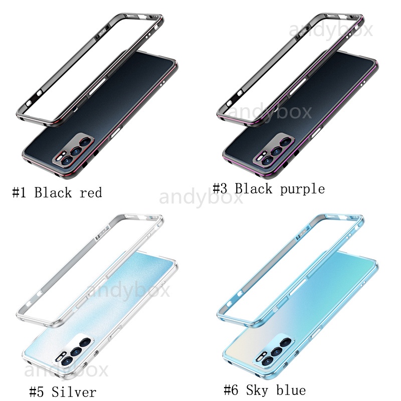 Ốp điện thoại viền mềm phối khung kim loại bảo vệ cho OPPO Reno 6 Pro Reno6 Reno5 5G Reno 5 Pro