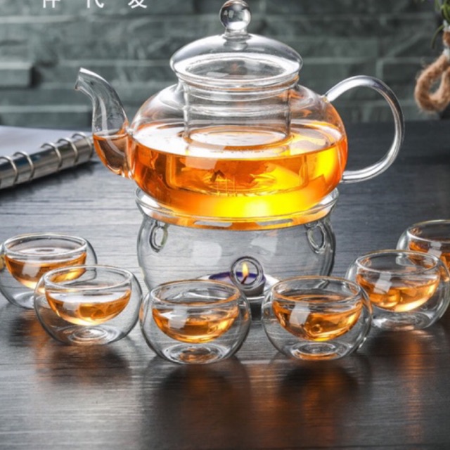 Set ấm chén thuỷ tinh chịu nhiệt