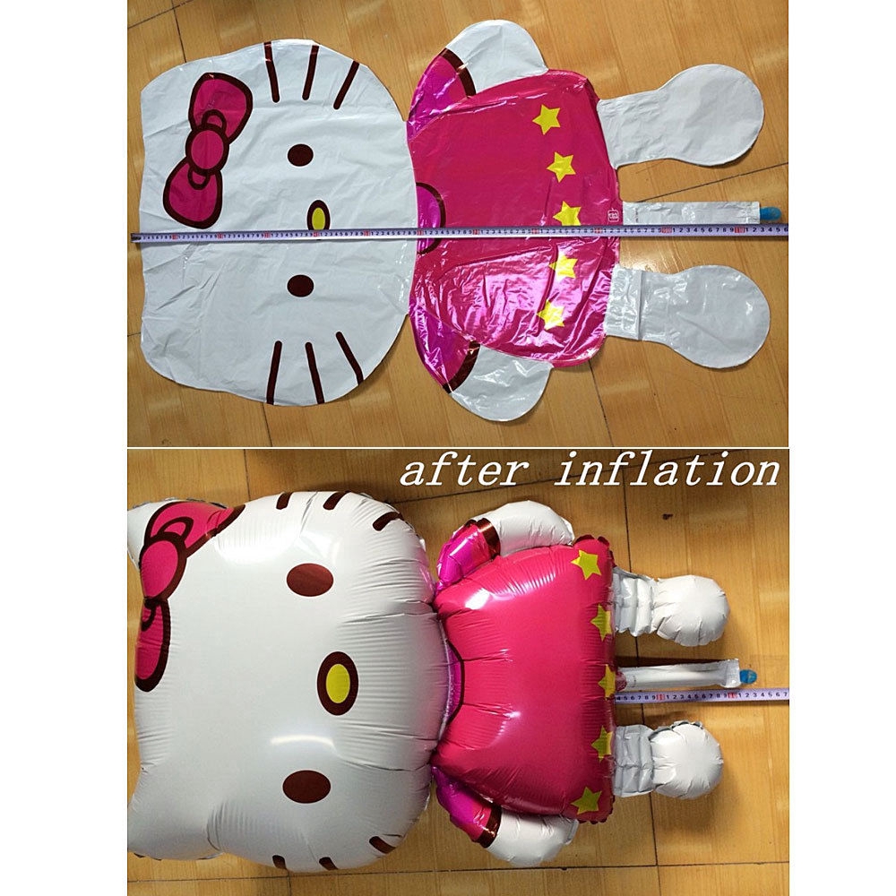 Bong bóng kiếng hình mèo Hello Kitty chất liệu lá giấy bạc