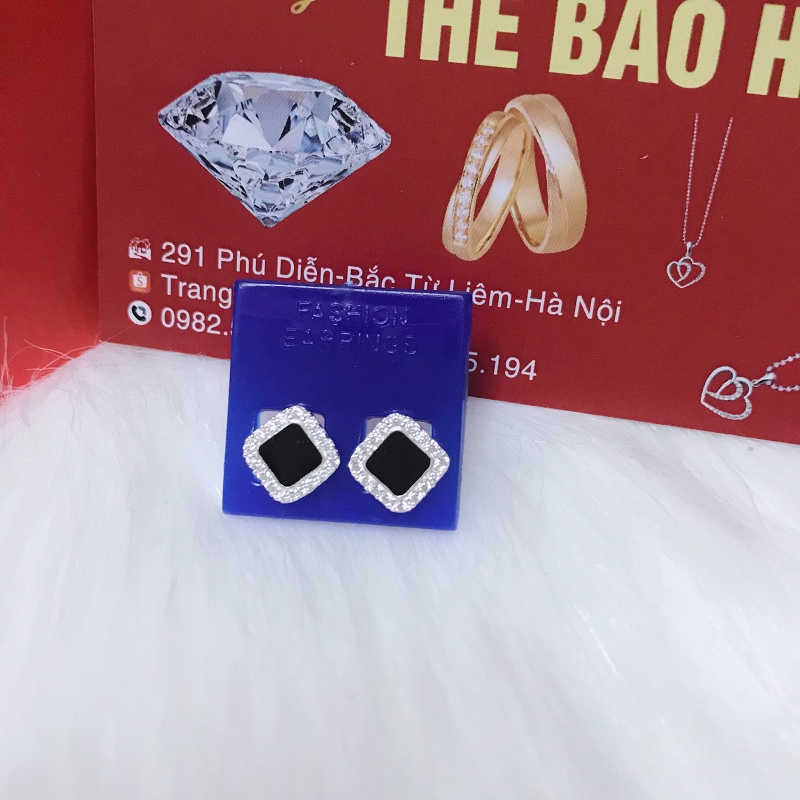 Bông Tai Nữ ⚡HOT⚡ Khuyên Tai Bạc Đính Đá Cực Xinh, Nổi Bật Tôn Da