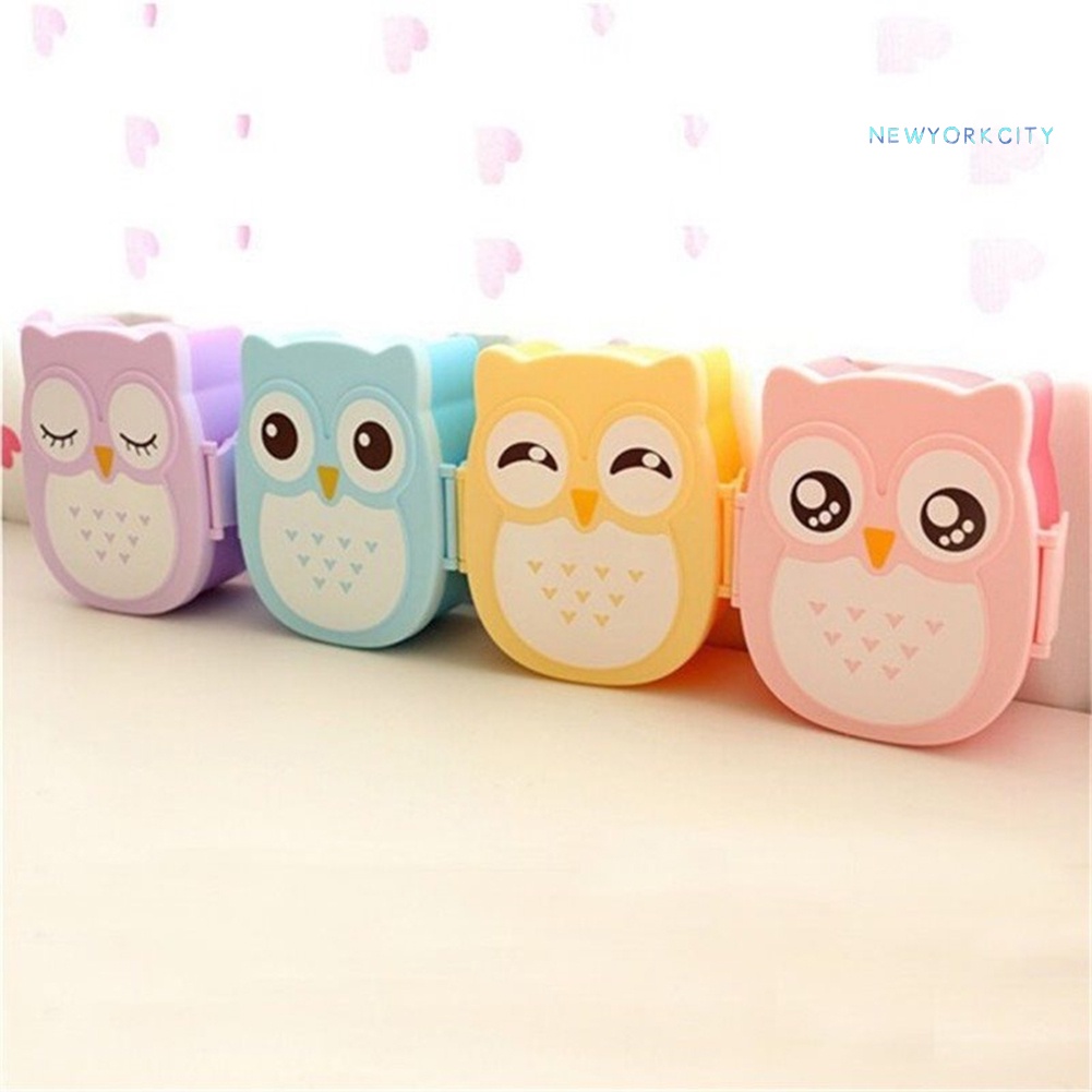 Hộp Đựng Thức Ăn 2 Ngăn Hình Cú Hoạt Hình