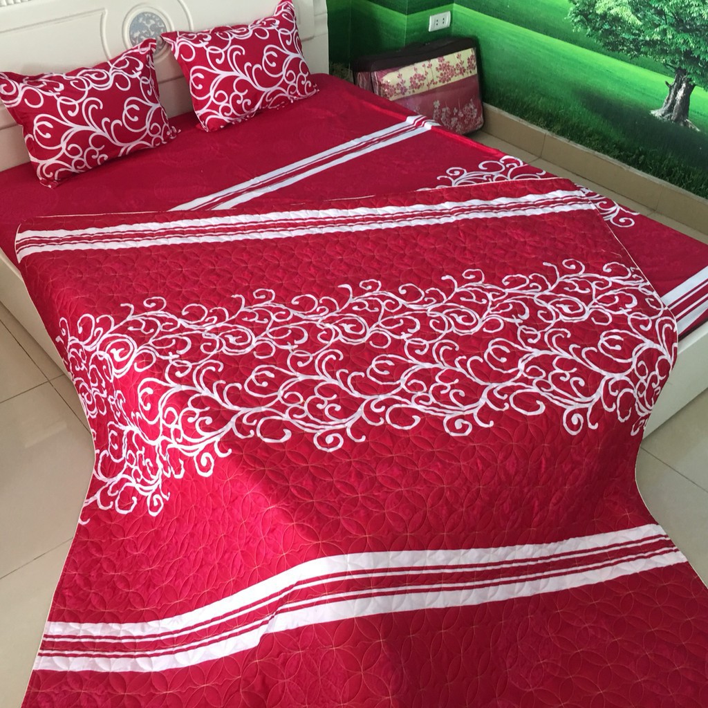 Bộ Chăn Ga Vỏ Gối 5 MÓN ( 1 Drap + 2 Vỏ Gối Nằm + 1 Chăn Hè + 1 Vỏ Gối Ôm ) nhìn là mê | BigBuy360 - bigbuy360.vn