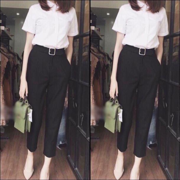 Quần Baggy nữ khuy tròn chất tuyết mưa co giãn 4 chiều xả hàng giá sock