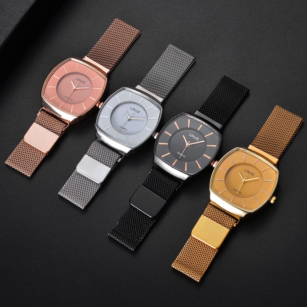 Đồng hồ quartz nam mặt vuông bằng thép không gỉ