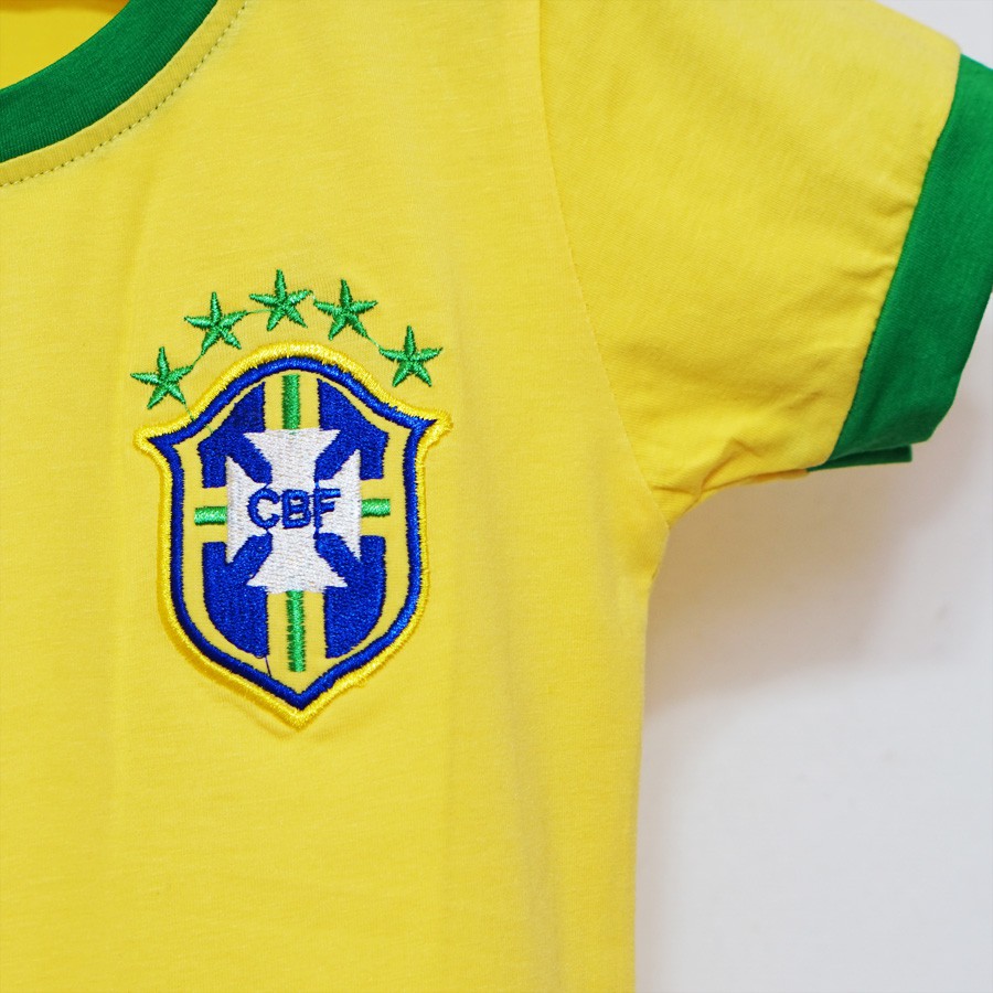 Cổ vũ bóng đá thế giới  bộ thun thể thao đội tuyển brazil  năng động cho bé trai