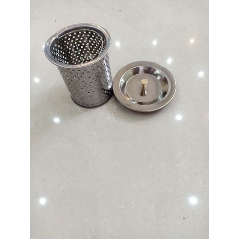 giỏ lọc rác và nắp chặn rác bồn rửa bát Inox cao cấp ( 2 chi tiết)