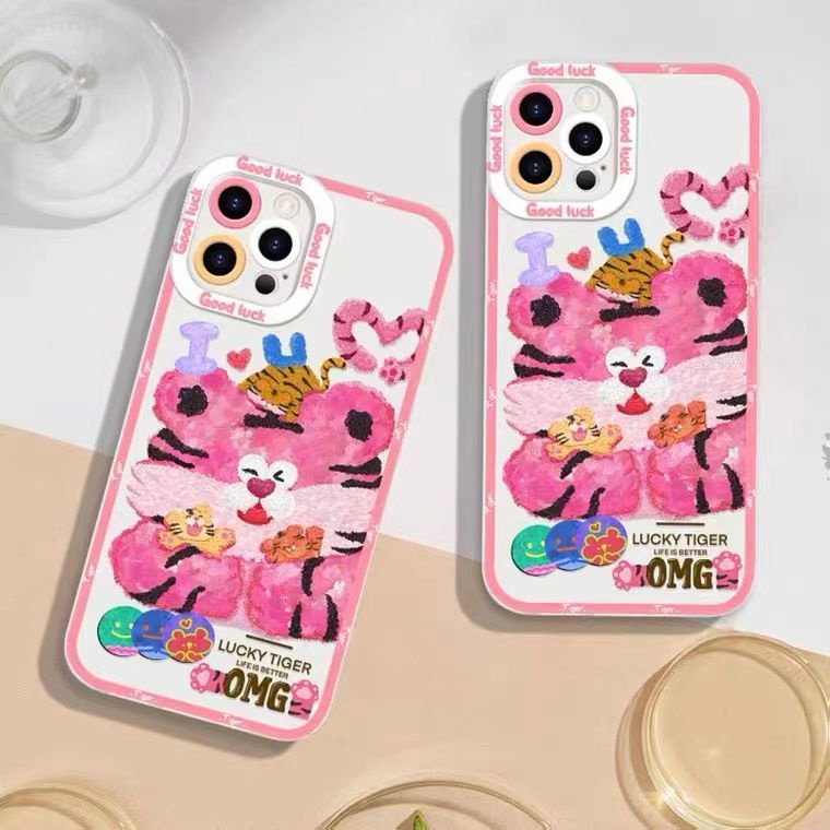 Ốp Điện Thoại TPU Silicon Mềm Trong Suốt Mạ Hình Hổ Cho Iphone 12 13 SE 6 6S 7 8 Plus X XS XR 11 Pro Max