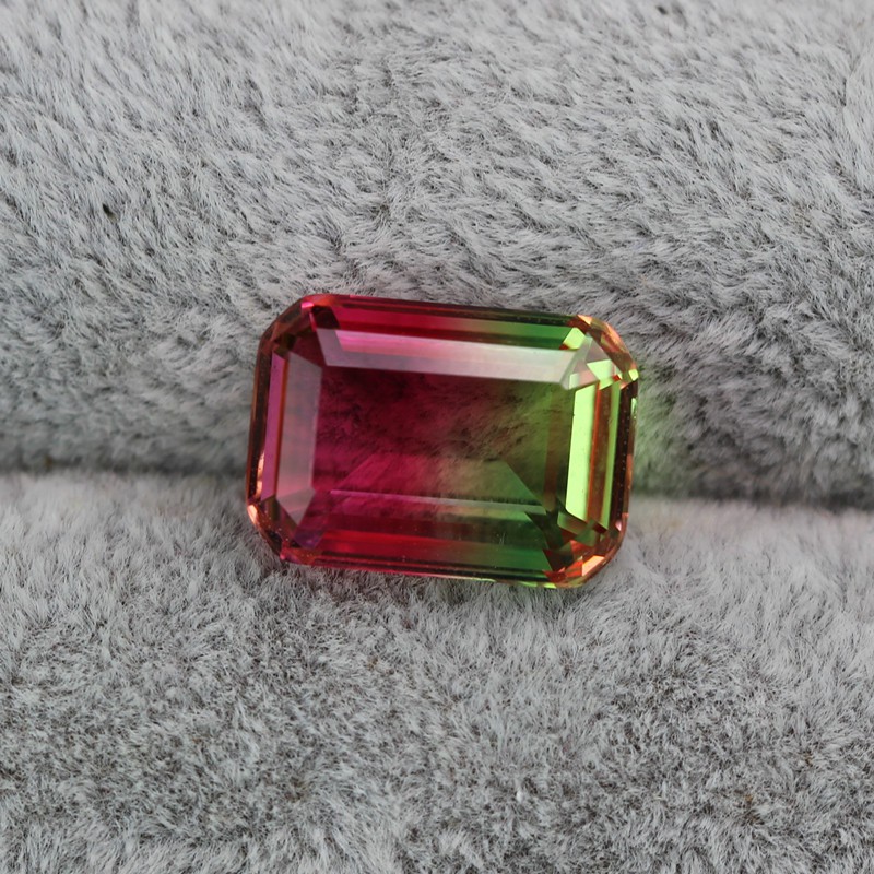 Mặt Dây Chuyền Đá Tourmaline Hình Chữ Nhật Nhiều Màu Sắc