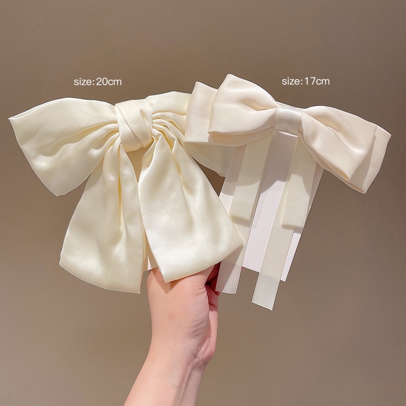 Bộ 2 Kẹp Tóc Hình Nơ Lớn Bằng Lụa Thời Trang Cho Nữ