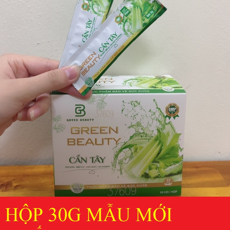 Nước ép cần tây Green Beauty, hộp 30 gói mẫu mới chính hãng, kèm tem chống hàng giả (Lẻ 1 gói)