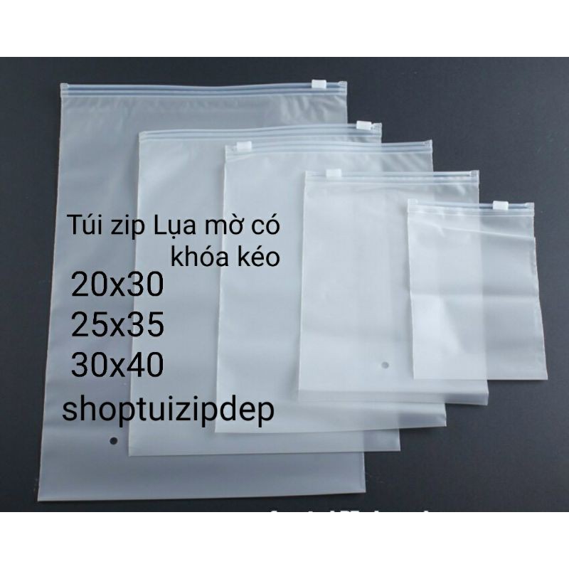 Túi zip lụa mờ có khóa kéo nhiều size (ảnh thật cuối cùng)