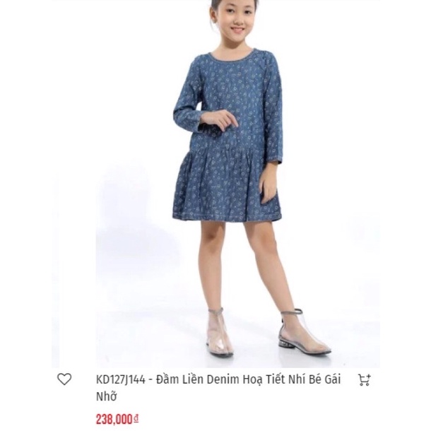 Đầm genviet chất jean mỏng mềm cho bé