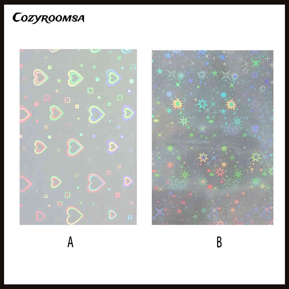 Thẻ Giấy Foil Dán Móng Tay Nghệ Thuật DIY Họa Tiết Trái Tim Ngôi Sao