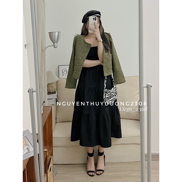 [NEW]ÁO KHOÁC DẠ KHUY ĐỒNG ÁNH KIM TUYẾN TIỂU THƯ