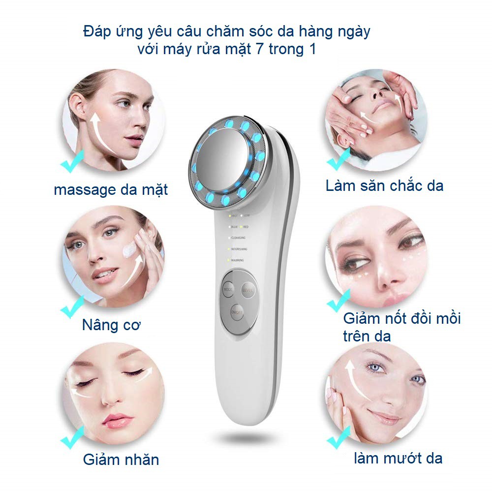 Máy massage Aoberst 7 trong 1 giúp sạch và trẻ hóa làn da