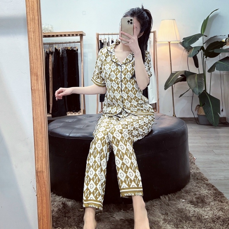 BỘ PIJAMAS LỤA HÀNG THIẾT KẾ CAO CẤP MẶC NHÀ