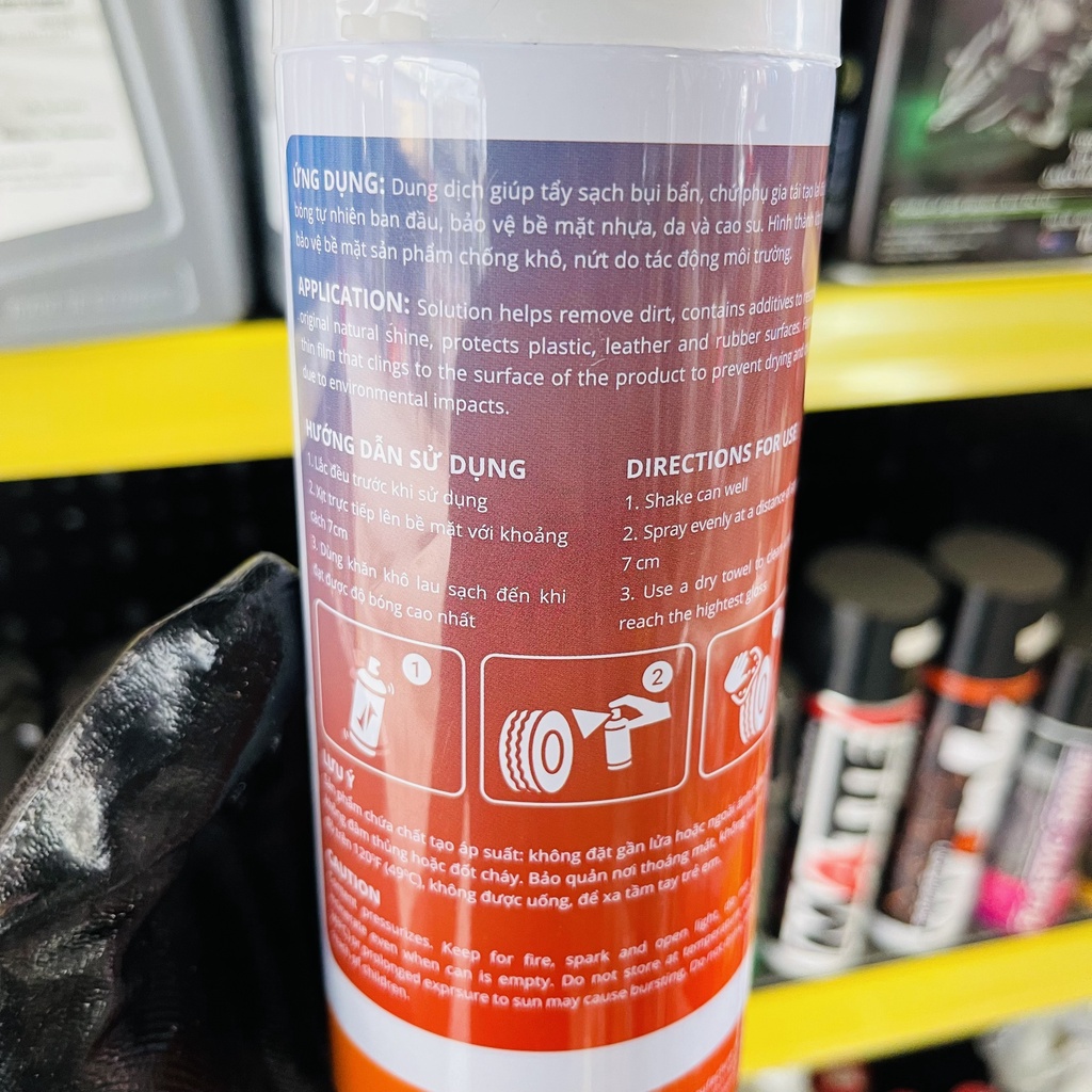 Chai Xịt Phục Hồi Nhựa Nhám BZ Blue Dolphin 450ml làm bóng nhựa nhám và vỏ xe