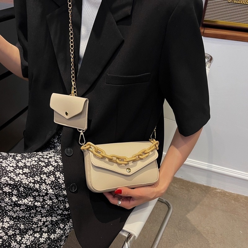 Túi Đeo Chéo Hình Vuông Nhỏ Màu Sắc Đơn Giản NB00320