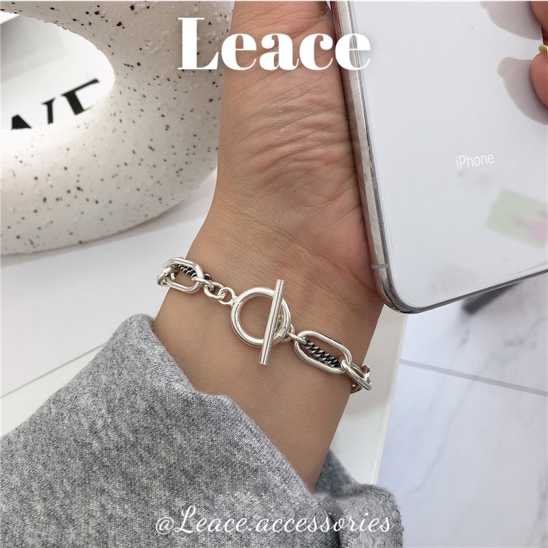 Vòng tay nữ, lắc tay kim loại 2 lớp mặt đồng xu cá tính BL003,004 Leace.accessories