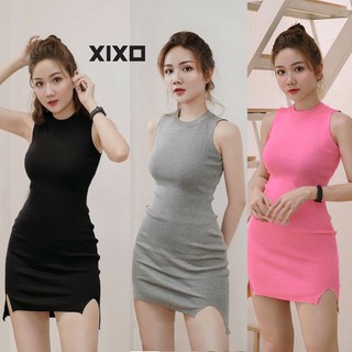 Váy body 💕 FREESHIP 💕 Đầm nữ 3 lỗ xẻ đùi thời trang XIXO cao cấp - DAM0033