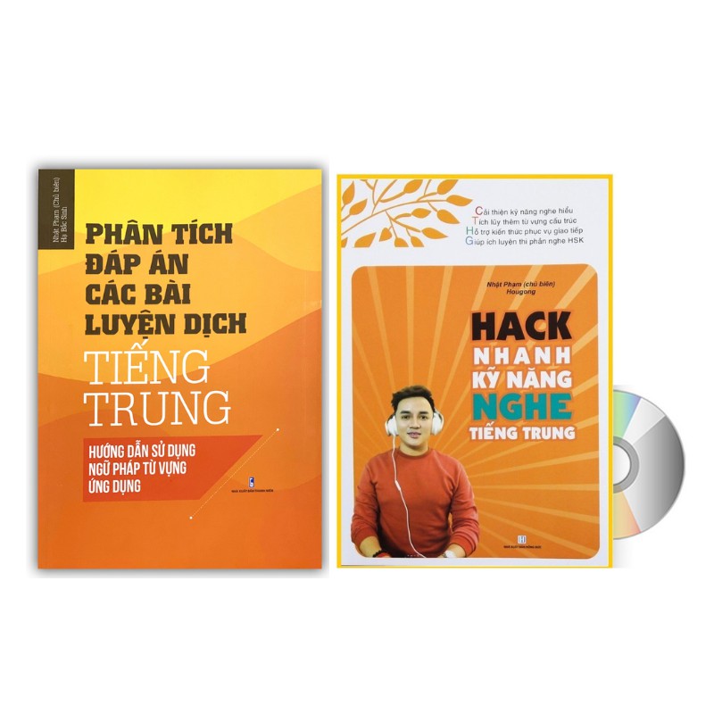 Sách - Phân tích đáp án các bài tập luyện dịch Tiếng Trung + Hack nhanh kỹ năng nghe Tiếng Trung + DVD Tài liệu