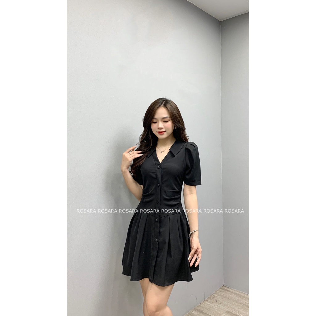 Váy Thiết Kế Thời Trang Nữ Chiết Eo Xếp Li Sang Chảnh Rosara VV01