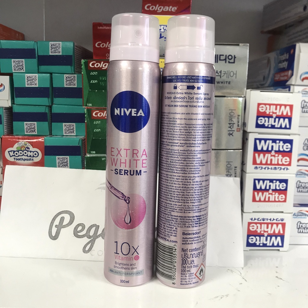 Xịt khử mùi nữ NIVEA Extra White Serum Anti-Perspirant  Sịt khử mùi nữ 100ml