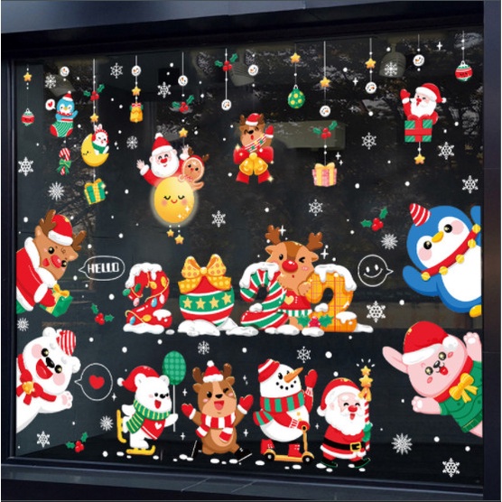 Decal trang trí Noel Hít Tĩnh Điện - Combo noel dễ thương
