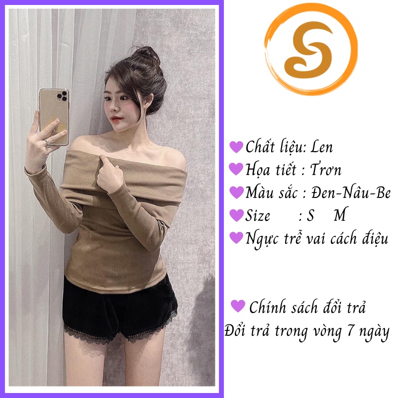 Áo lên tăm trễ vai dài tay phong cách Hàn Quốc Shinosha A007 | BigBuy360 - bigbuy360.vn