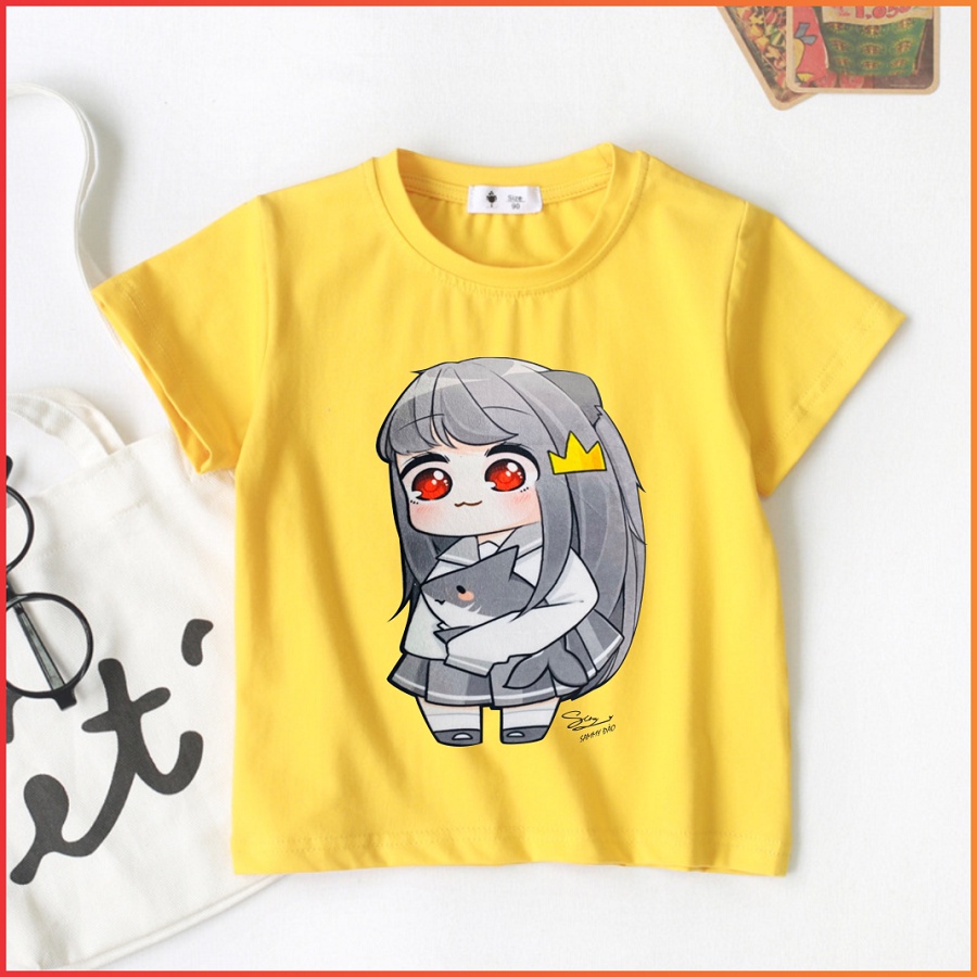 Áo thun hero team cho bé màu vàng in hình các nhân vật | Áo Simmy Siro Phong Cận Mister Vịt Kamui Kairon Sammy
