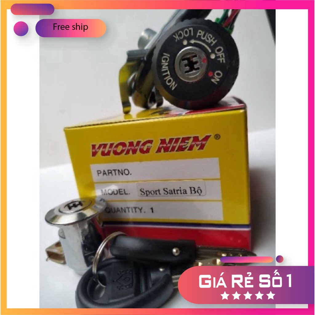 HCM- Bộ Ổ Khoá Xe Su Sport Satria Chìa 6 Cạnh Chống Trộm Cao Cấp Chính Hãng VƯƠNG NIỆM ĐỒ CHƠI XE MÁY GIÁ SỈ