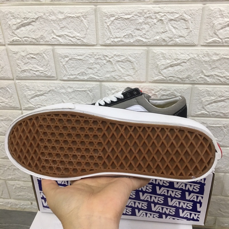 Giày 𝐕𝐀𝐍𝐒 old skool xám pha đen Hàng vnxk- fullsize Nam Nữ. Ảnh chụp thật 100000%