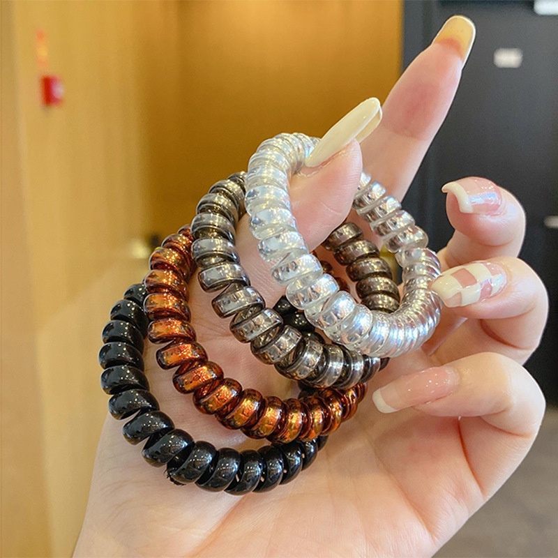 Dây Buộc Tóc Dạng Lò Xo Mờ Co Giãn Màu Trơn Cho Nữ