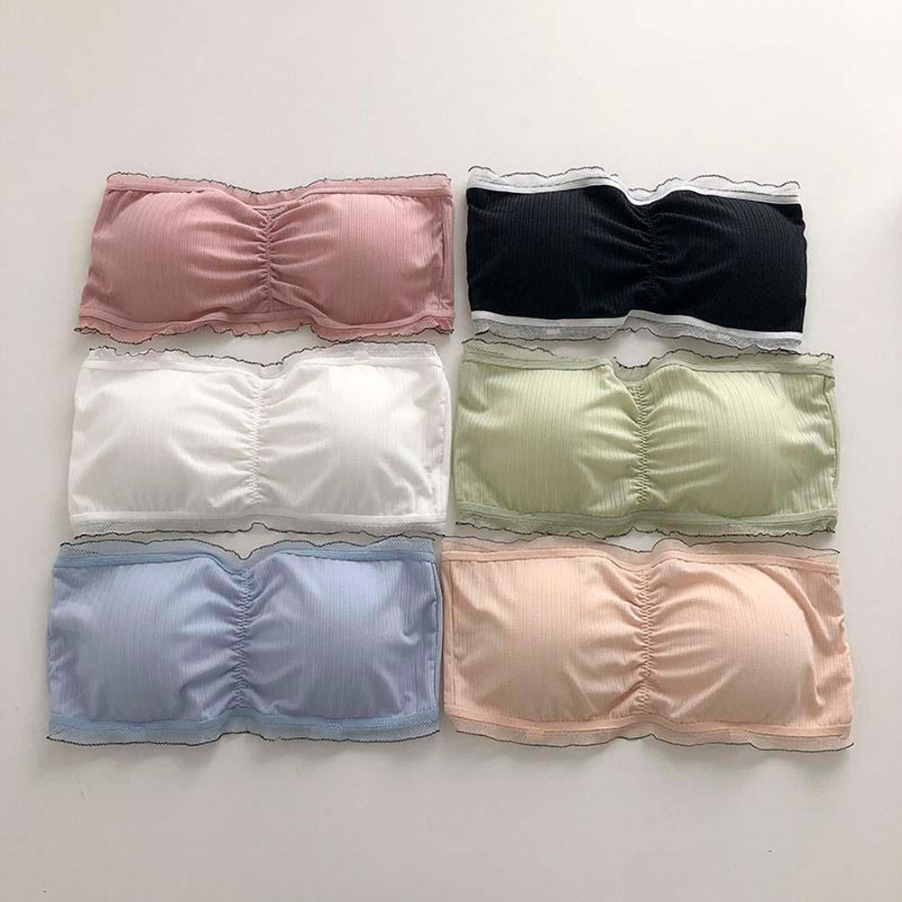 Áo Ngực Ống 2 Quai Phối Ren Mềm Mại Phong Cách Hàn Quốc Nhiều Màu Sắc Thời Trang Dành Cho Nữ