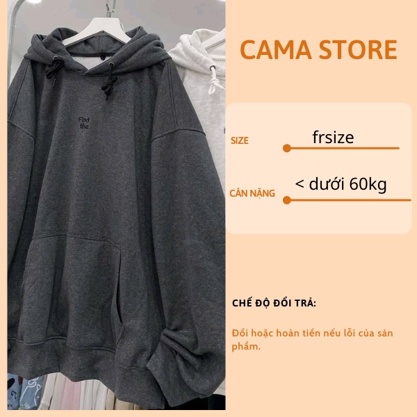Áo nỉ hoodie nữ form rộng có dây kéo cute hàn quốc unisex dài tay CaMa Store AN29 | BigBuy360 - bigbuy360.vn