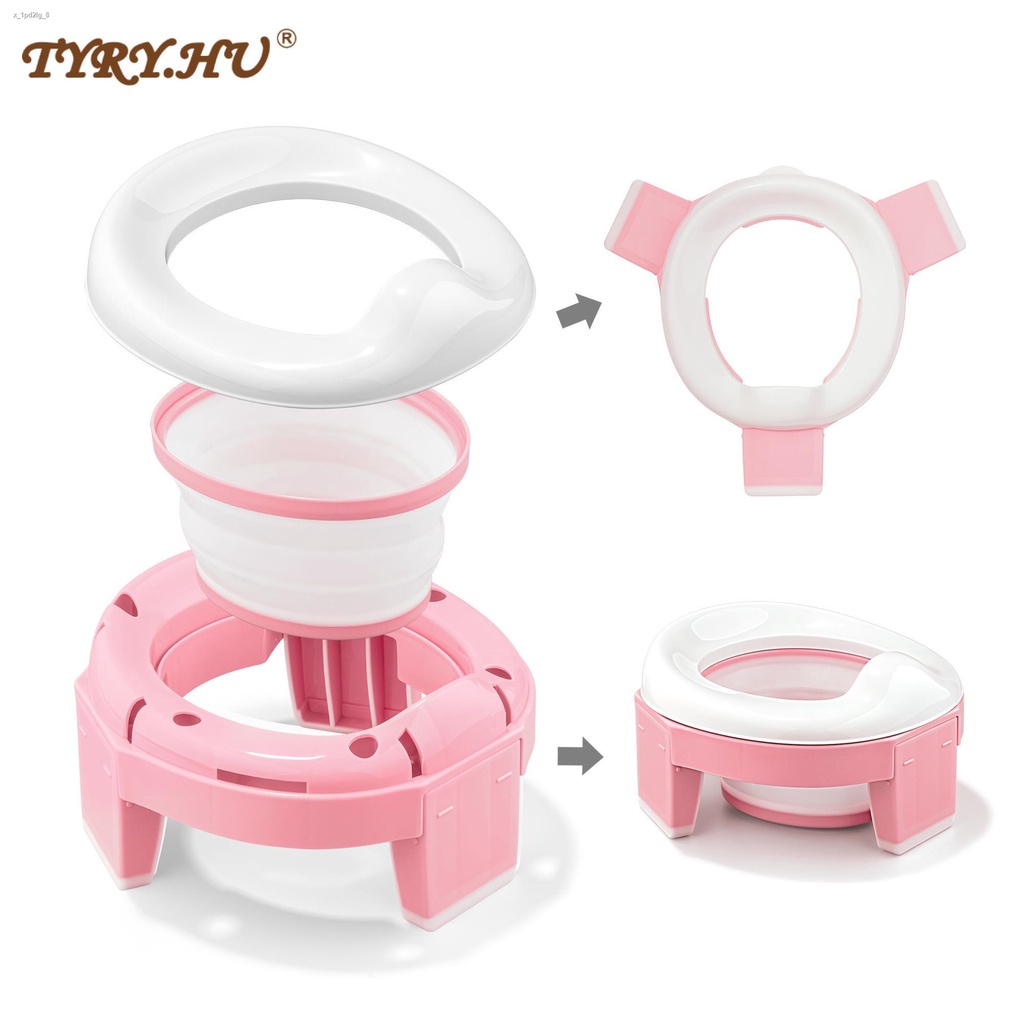 Chịu lực tốt♟▣◆TYRY.HU Bô trẻ em Silicone di động Bô trẻ em Ghế ngồi 3 trong 1 Du lịch Ghế ngồi vệ sinh cho trẻ em có th