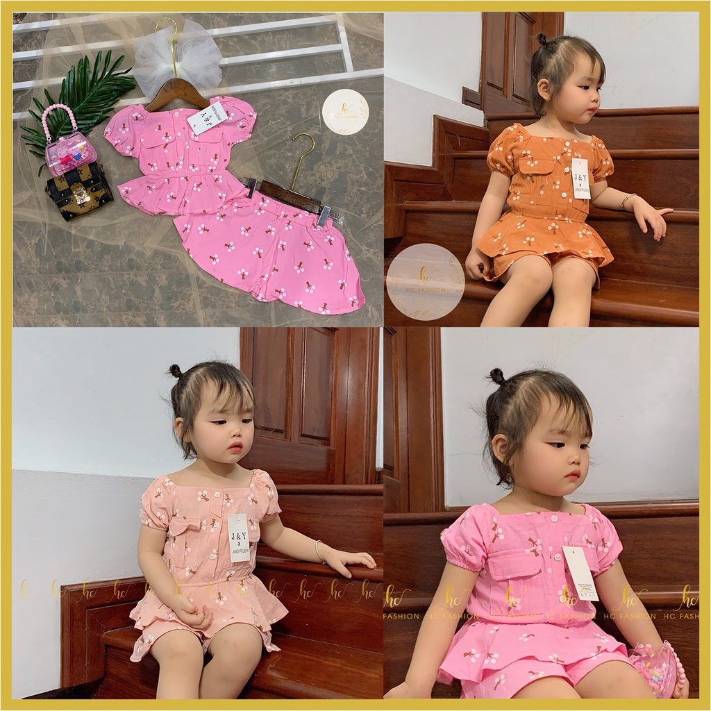 Quần áo bé gái𝑭𝑹𝑬𝑬𝑺𝑯𝑰𝑷Set đồ trẻ em THIẾT KẾHC KIDS-SÉT TIỂU THƯ ĐŨI BÔNG thiết kế cao cấp VNXK