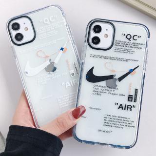 Ốp Lưng AJ OFF-White Label Creative Bicolor Transparent Clear Soft Case For iPhone 11 Pro Max Xs XR X 8 7 6 6s Plus
