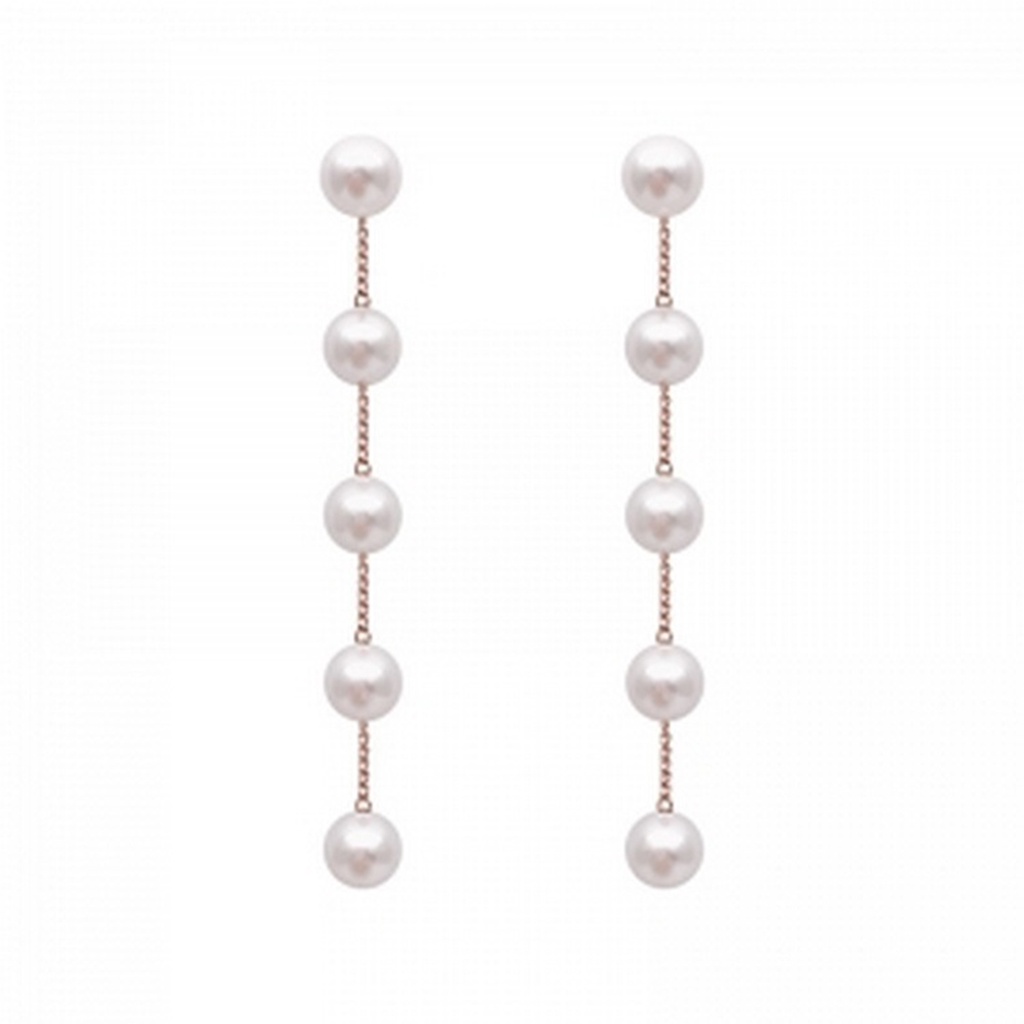 Bông tai dáng dài đính ngọc trai giả kiểu dáng xinh xắn thời trang