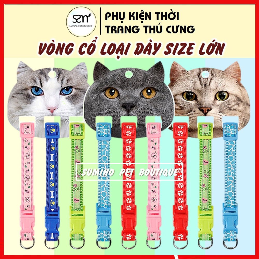 Vòng cổ cho chó mèo loại dày size lớn Taotaopets (4-12kg, vòng cổ 25-40cm) phụ kiện thời trang cho thú cưng