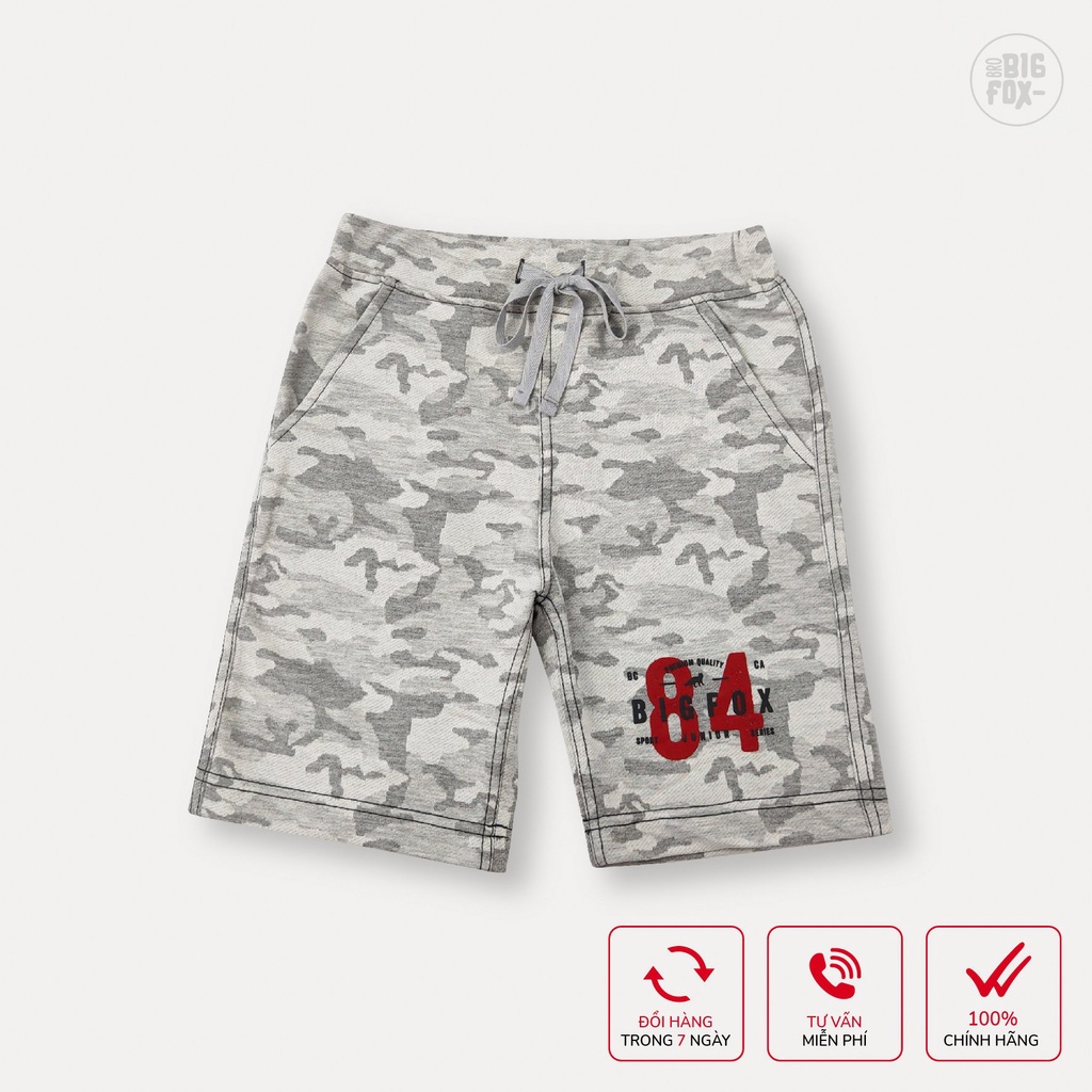 Quần Bé Trai Bigfox Quần Đùi Cho Bé Tới Size Đại Chất Nỉ Cotton Mùa Hè Phối Kẻ 3-15