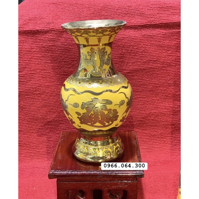 Bộ Đồ Thờ Cúng Kim Sa- Set Đồ Thờ Cúng Màu Vàng Kim Sa, Hoạ Tiết Rồng Vàng