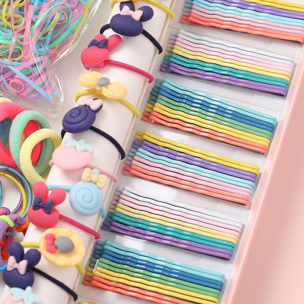 1221pcs/set Baby Kids Colorful Cute Hair Tie Hair Clip Set Flower Crown Hairpin Elastic Rubber Band Fashion Hair Accessories