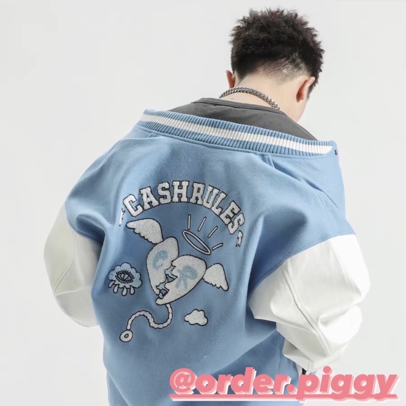 Áo CASHRULES Varsity Jacket Blue Sky - Chính Hãng