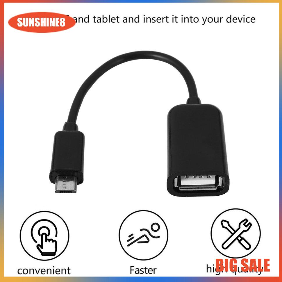 【SUN】Cable Micro USB Male To Female Converter Host OTG Mini USB Cords Tablet Cables